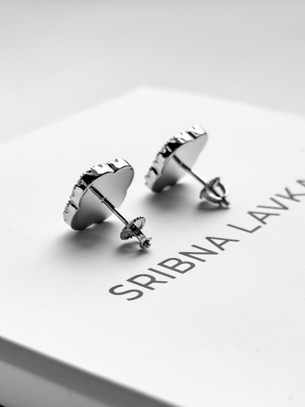 Сережки перламутр Срібло 925° (родій) 978079 б