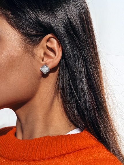 Сережки перламутр Срібло 925° (родій) 978079 б