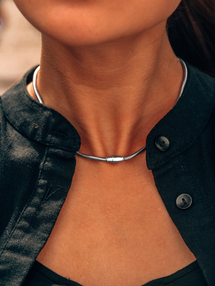 Кольє без вставок Срібло 925° (родій) GZN1110P