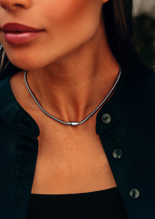 Кольє без вставок Срібло 925° (родій) GZN1110P