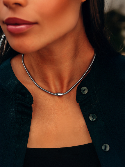 Кольє без вставок Срібло 925° (родій) GZN1110P