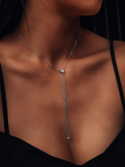 Кольє без вставок Срібло 925° (родій) GSR1109P