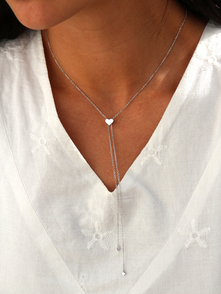 Кольє без вставок Срібло 925° (родій) GSR1109P