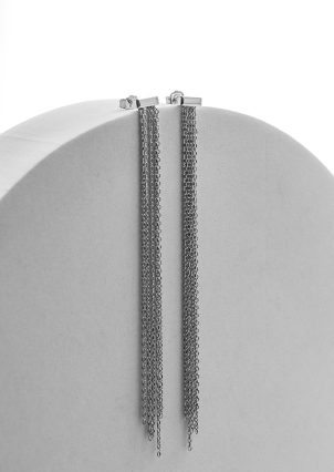 Сережки без вставок Срібло 925° (родій) GSE1617P