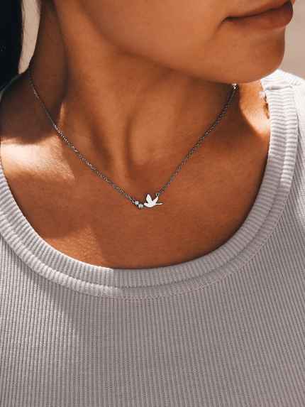 Кольє без вставок Срібло 925° (родій) 3124