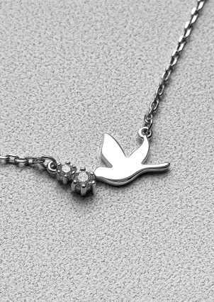 Кольє без вставок Срібло 925° (родій) 3124