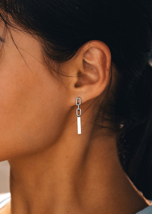 Сережки без вставок Срібло 925° (родій) 20295