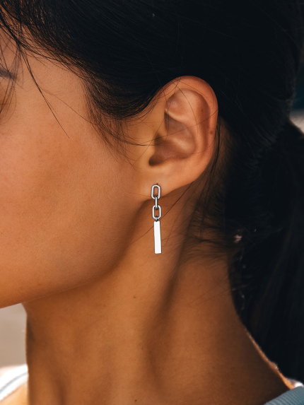 Сережки без вставок Срібло 925° (родій) 20295