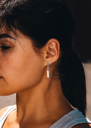 Сережки без вставок Срібло 925° (родій) 20295