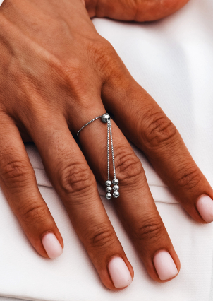 Каблучка без вставок Срібло 925° (родій) 121124