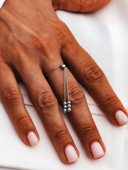 Каблучка без вставок Срібло 925° (родій) 121124