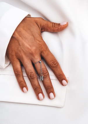 Каблучка без вставок Срібло 925° (родій) 121124