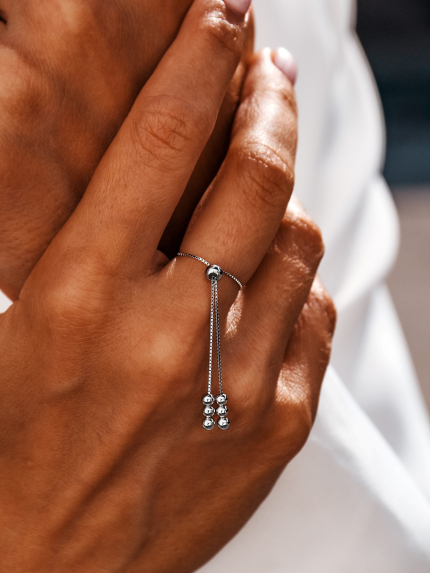 Каблучка без вставок Срібло 925° (родій) 121124