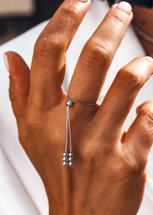 Каблучка без вставок Срібло 925° (родій) 121124