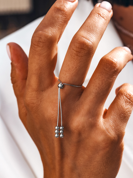 Каблучка без вставок Срібло 925° (родій) 121124