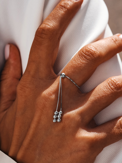 Каблучка без вставок Срібло 925° (родій) 121124