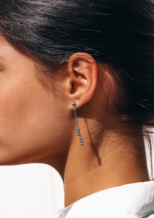 Сережки без вставок Срібло 925° (родій) 110324