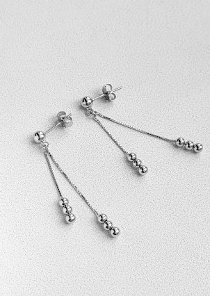 Сережки без вставок Срібло 925° (родій) 110324