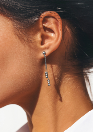 Сережки без вставок Срібло 925° (родій) 110324