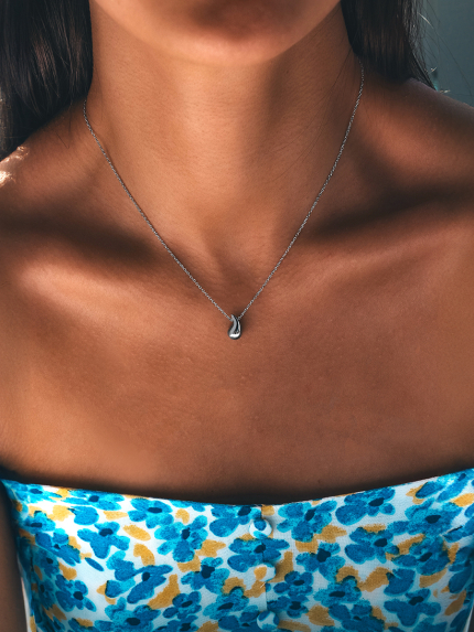 Кольє без вставок Срібло 925° (родій) 190853