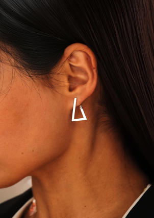 Сережки без вставок Срібло 925° (родій) 134510