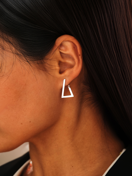 Сережки без вставок Срібло 925° (родій) 134510