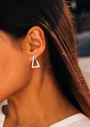 Сережки без вставок Срібло 925° (родій) 134510