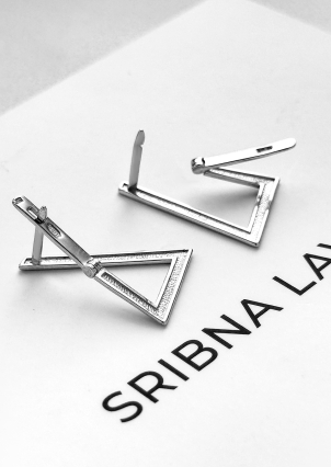 Сережки без вставок Срібло 925° (родій) 134510