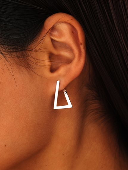 Сережки без вставок Срібло 925° (родій) 134510