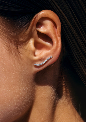 Сережки фіаніт Срібло 925° (родій) 136810