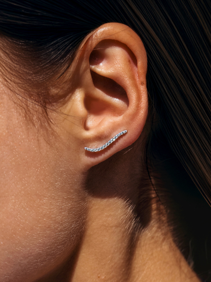 Сережки фіаніт Срібло 925° (родій) 136810