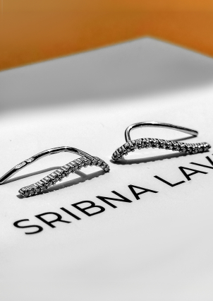 Сережки фіаніт Срібло 925° (родій) 136810