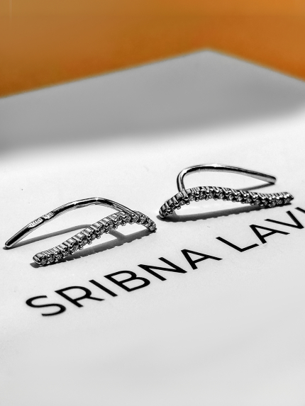 Сережки фіаніт Срібло 925° (родій) 136810