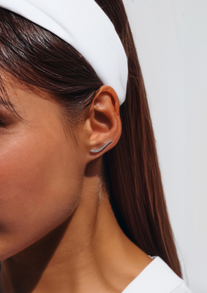 Сережки фіаніт Срібло 925° (родій) 136810