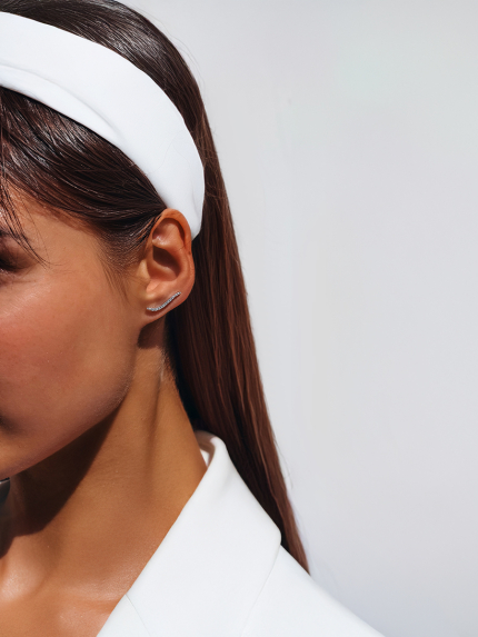 Сережки фіаніт Срібло 925° (родій) 136810