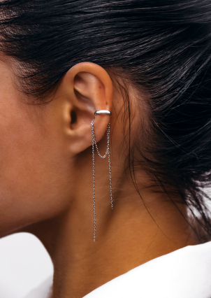 Сережки без вставок Срібло 925° (родій) 978354