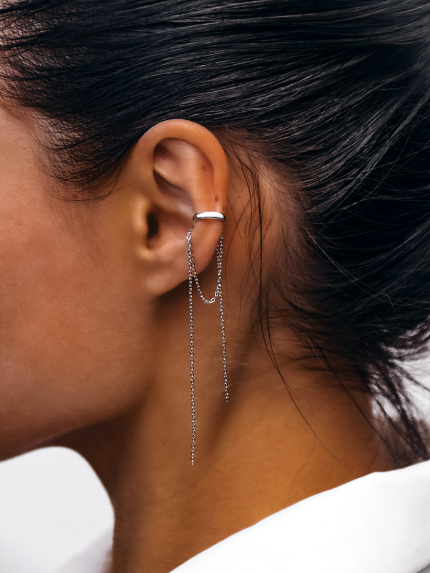 Сережки без вставок Срібло 925° (родій) 978354