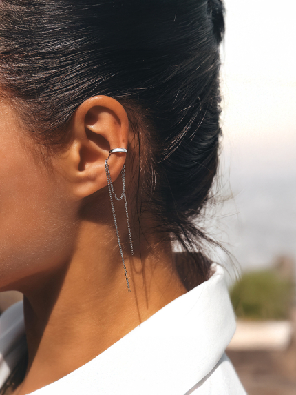 Сережки без вставок Срібло 925° (родій) 978354