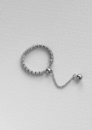 Каблучка фіаніт Срібло 925° (родій) 978355