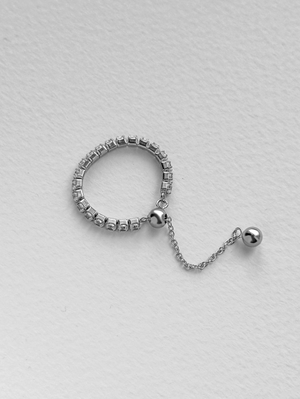 Pierścionek z cyrkonem Srebro 925° (rod) 978355