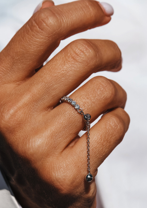 Каблучка фіаніт Срібло 925° (родій) 978355