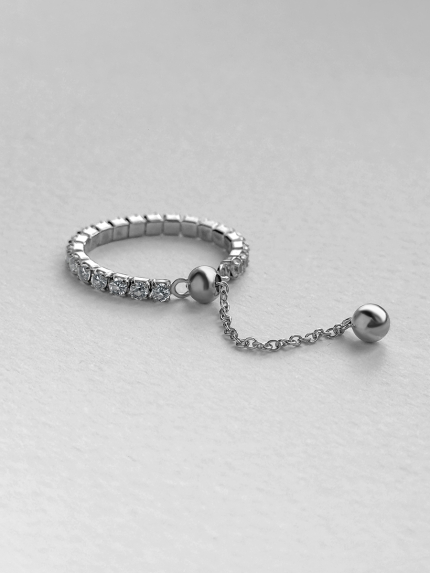 Pierścionek z cyrkonem Srebro 925° (rod) 978355