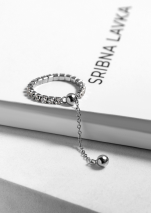 Каблучка фіаніт Срібло 925° (родій) 978355