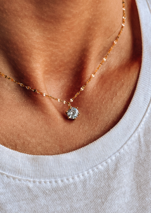 Кольє фіаніт Срібло 925° (позолота) 190148G