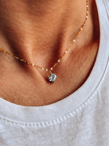 Кольє фіаніт Срібло 925° (позолота) 190148G