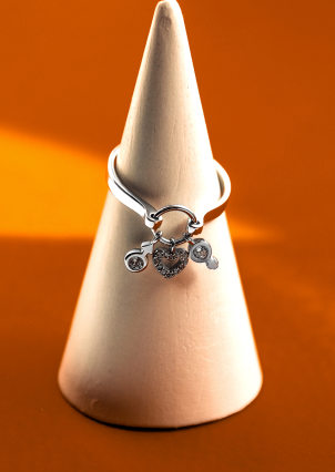 Каблучка фіаніт Срібло 925° (родій) 001163