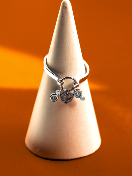 Каблучка фіаніт Срібло 925° (родій) 001163