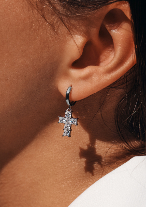 Сережки Фіаніт (8А) Срібло 925° (родій) 978486