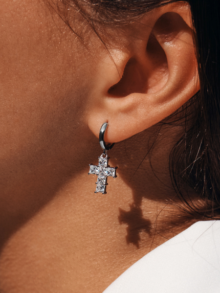 Сережки Фіаніт (8А) Срібло 925° (родій) 978486