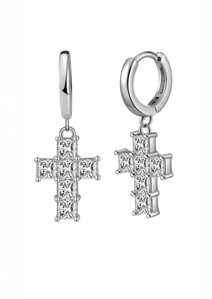 Сережки Фіаніт (8А) Срібло 925° (родій) 978486